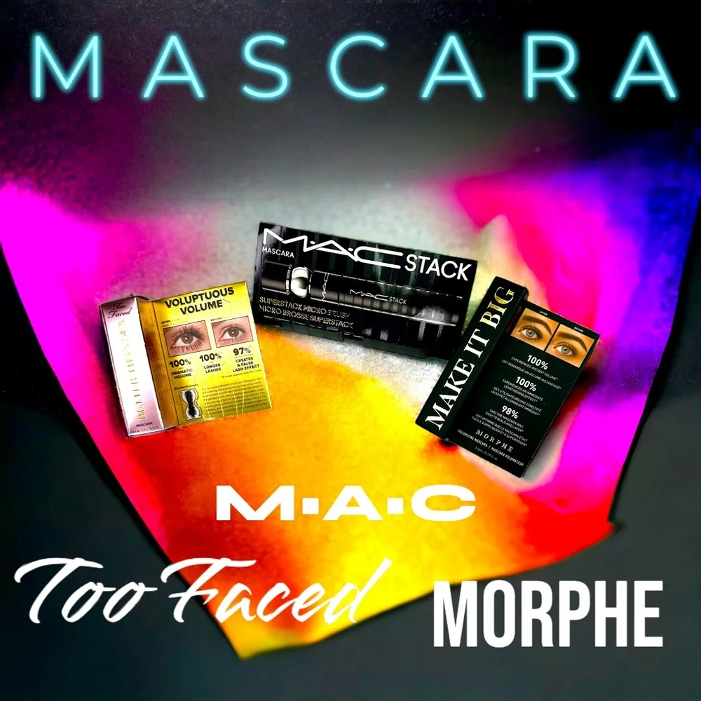 Premium Mascara Trio MAC, Too Faced and Morphe